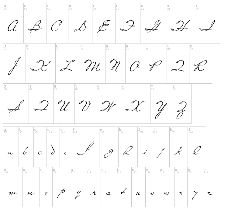Living Together font map